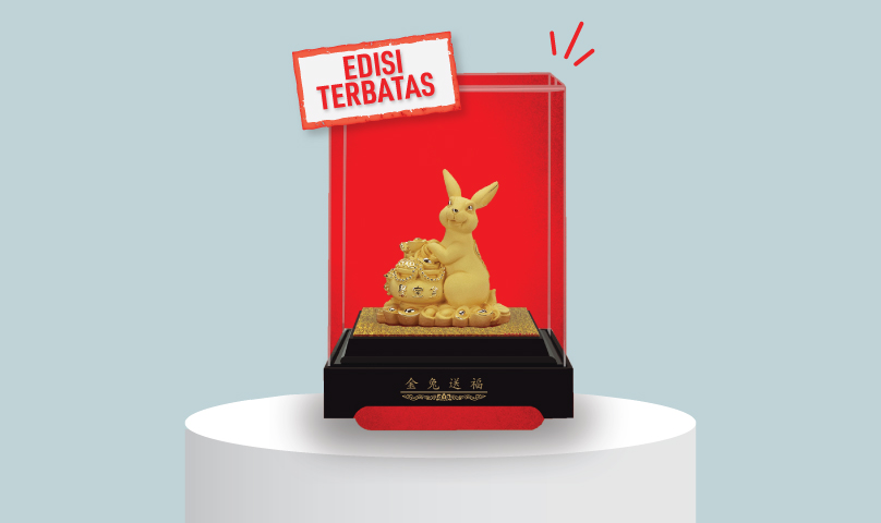 Open Tanda 360 Plus Hold or TAKA Hadiah Get Gold Plated Rabbit Shio Statue